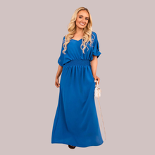 Load image into Gallery viewer, Gold Button Sheering Maxi Dress
