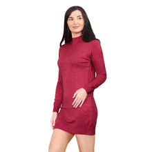 Load image into Gallery viewer, Knitted Bodycon Turtle Neck Mini Dress
