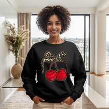 Load image into Gallery viewer, Oversized Bow Cherry Leopard Sweatshirt
