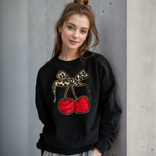 Load image into Gallery viewer, Oversized Bow Cherry Leopard Sweatshirt
