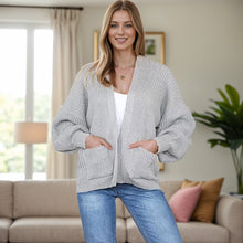 Load image into Gallery viewer, Balloon Sleeve Cropped Cardigan
