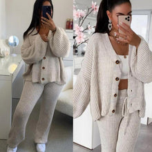 Load image into Gallery viewer, 2 Pcs Cardigan &amp; Trouser Set
