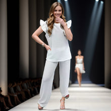 Load image into Gallery viewer, 2PCS Pop Corn Frill Short Sleeve Loungewear
