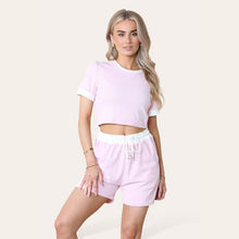 Load image into Gallery viewer, Ribbed Contrast Waistband Top and Short Set
