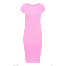 Load image into Gallery viewer, Plain Cap Sleeve Bodycon Fit Midi Dress
