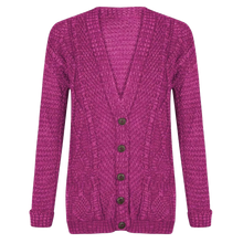 Load image into Gallery viewer, Cable Knit V-Neck Grandad Cardigan
