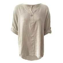 Load image into Gallery viewer, Italian 3/4 Sleeve Turn Up Button Top
