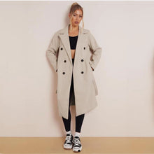 Load image into Gallery viewer, Italian Collar Belted Long Coat
