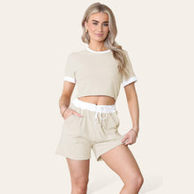 Load image into Gallery viewer, Ribbed Contrast Waistband Top and Short Set
