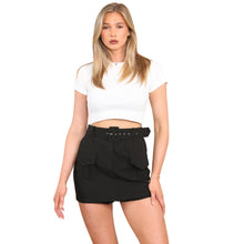 Load image into Gallery viewer, High Waisted Belted Cargo Pockets Skort
