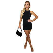 Load image into Gallery viewer, Belted Skort Crew Neck Playsuit
