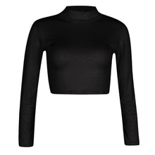 Load image into Gallery viewer, Turtle Polo Neck Crop Top
