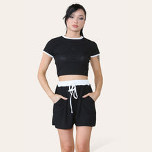 Load image into Gallery viewer, Ribbed Contrast Waistband Top and Short Set
