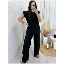 Load image into Gallery viewer, 2PCS Pop Corn Frill Short Sleeve Loungewear
