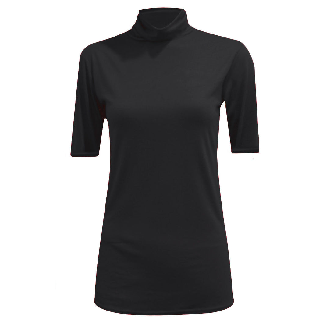 Short Sleeve Polo Neck Top