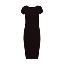 Load image into Gallery viewer, Plain Cap Sleeve Bodycon Fit Midi Dress
