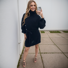 Load image into Gallery viewer, Balloon Sleeve Knitted Jumper Dress
