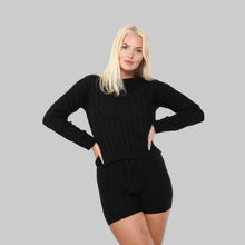 Load image into Gallery viewer, Cable Knitted Loungewear Top &amp; Short Set

