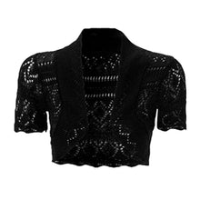 Load image into Gallery viewer, Thin Knit Crochet Short Sleeve Open Shrug
