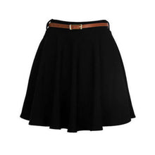 Load image into Gallery viewer, Belted Flared Mini Swing Skirt
