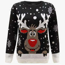 Load image into Gallery viewer, Reindeer Snowflake Christmas Jumper Sweater
