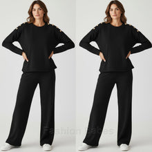 Load image into Gallery viewer, Pop Corn Gold Button Loungewear Set

