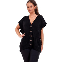 Load image into Gallery viewer, Sleeveless Knitted Grandad Cardigan
