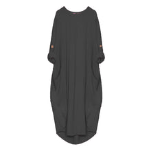 Load image into Gallery viewer, Italian Lagenlook Quirky Turn Up Button Midi Dress
