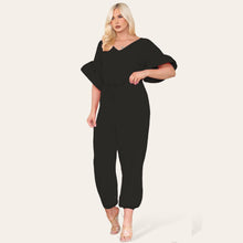 Load image into Gallery viewer, Ruffle Sleeves Frill Tie Jumpsuit
