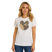 Load image into Gallery viewer, Leopard Print Multi Hearts Graphic T shirt
