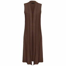 Load image into Gallery viewer, Sleeveless Waistcoat Long Maxi Cardigan

