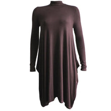 Load image into Gallery viewer, Polo Turtle Neck Hanky Hem Midi Dress
