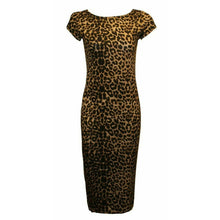 Load image into Gallery viewer, Cap Sleeve Crew Neck Bodycon Midi Dress
