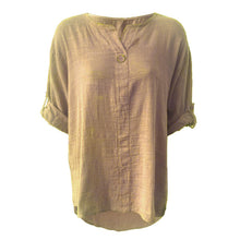 Load image into Gallery viewer, Italian 3/4 Sleeve Turn Up Button Top
