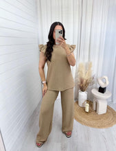 Load image into Gallery viewer, 2PCS Pop Corn Frill Short Sleeve Loungewear
