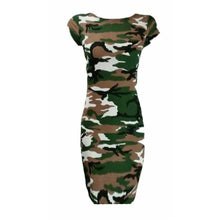 Load image into Gallery viewer, Cap Sleeve Crew Neck Bodycon Midi Dress
