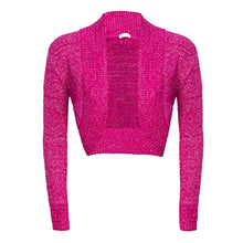 Load image into Gallery viewer, Lurex Knitted Long Sleeve Open Shrug
