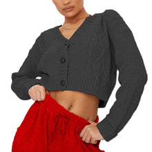 Load image into Gallery viewer, Cable Knitted Cropped Cardigan
