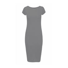 Load image into Gallery viewer, Plain Cap Sleeve Bodycon Fit Midi Dress
