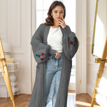 Load image into Gallery viewer, Cherry Print Balloon Sleeve Maxi Cardigan
