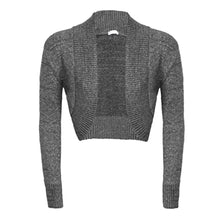 Load image into Gallery viewer, Lurex Knitted Long Sleeve Open Shrug
