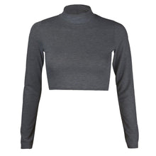Load image into Gallery viewer, Turtle Polo Neck Crop Top
