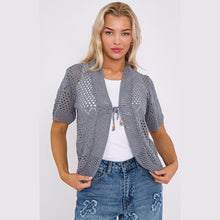 Load image into Gallery viewer, Tie Up Open Front Shrug
