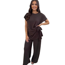 Load image into Gallery viewer, Tie Knot 2pcs Short Sleeve Loungewear
