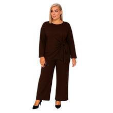 Load image into Gallery viewer, Side Tie Knot Long Sleeve Loungewear Set
