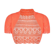 Load image into Gallery viewer, Thin Knit Crochet Short Sleeve Open Shrug

