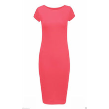 Load image into Gallery viewer, Plain Cap Sleeve Bodycon Fit Midi Dress

