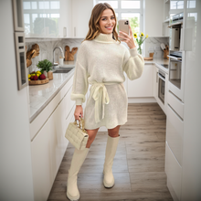 Load image into Gallery viewer, Balloon Sleeve Knitted Jumper Dress
