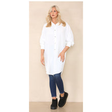 Load image into Gallery viewer, Italian Collar Button Knee Length Top
