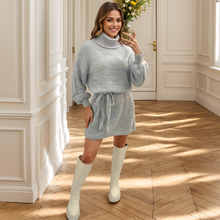 Load image into Gallery viewer, Balloon Sleeve Knitted Jumper Dress
